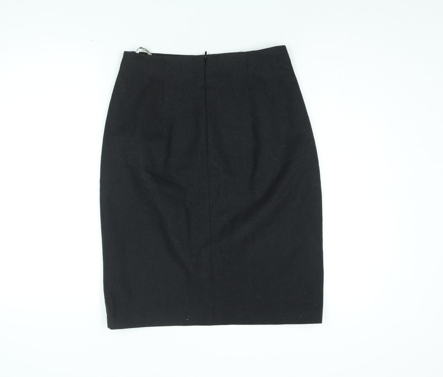 Verse Womens Black Wool Straight & Pencil Skirt Size 12 Zip