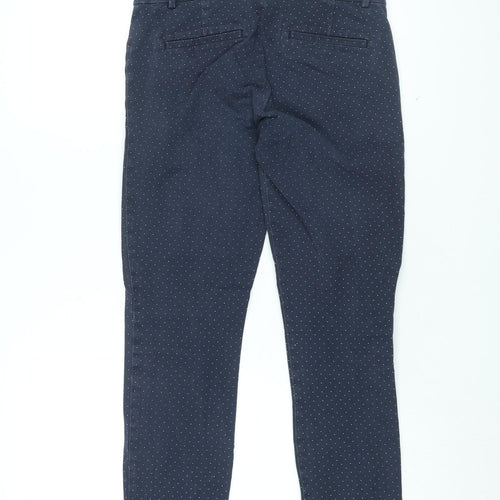 Gap Womens Blue Polka Dot Cotton Trousers Size 6 L27 in Regular Zip