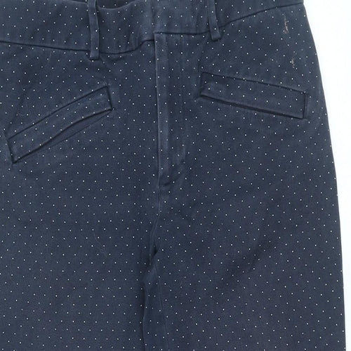 Gap Womens Blue Polka Dot Cotton Trousers Size 6 L27 in Regular Zip