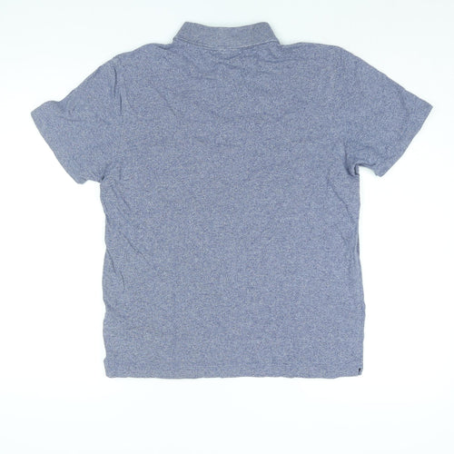 Lacoste Mens Blue Cotton Polo Size M Collared Button