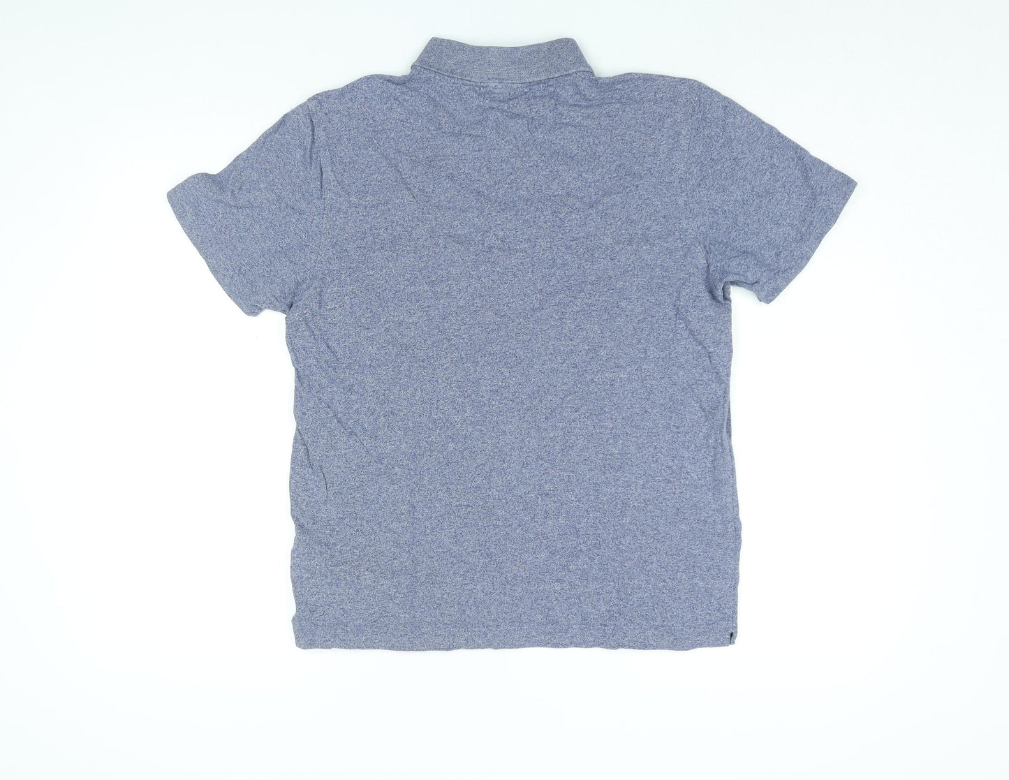 Lacoste Mens Blue Cotton Polo Size M Collared Button
