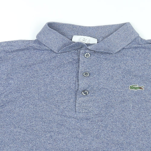 Lacoste Mens Blue Cotton Polo Size M Collared Button