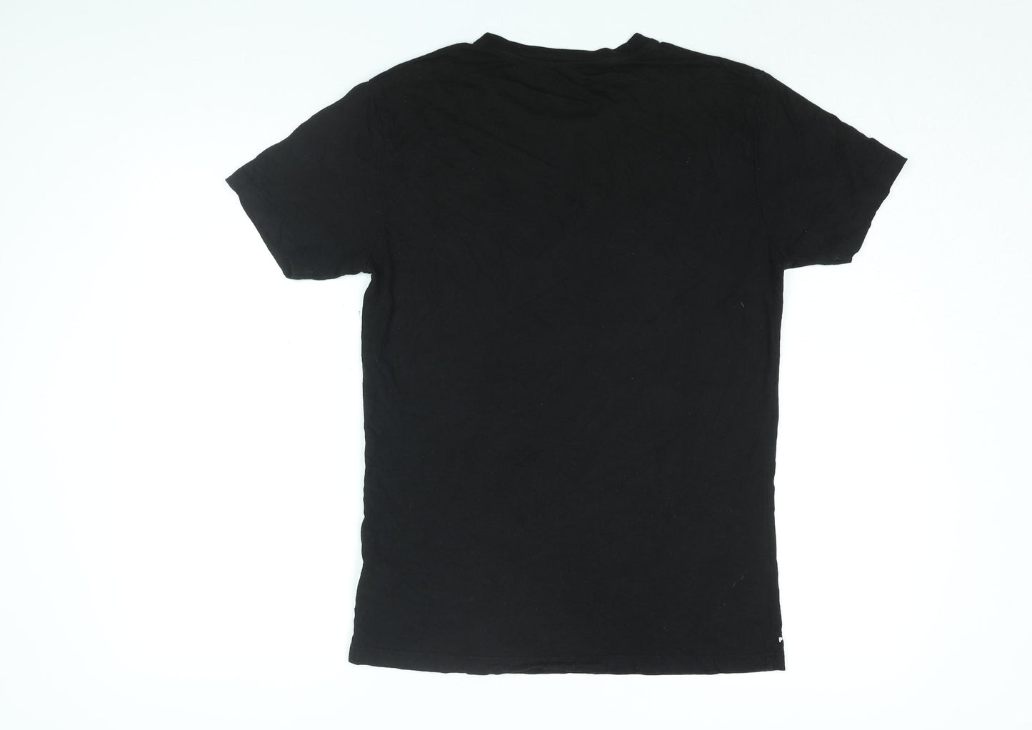Bamboo Clothing Mens Black Cotton T-Shirt Size S Round Neck - Positive Outlook