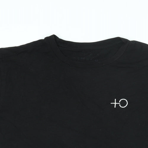 Bamboo Clothing Mens Black Cotton T-Shirt Size S Round Neck - Positive Outlook