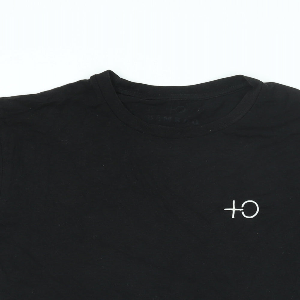 Bamboo Clothing Mens Black Cotton T-Shirt Size S Round Neck - Positive Outlook