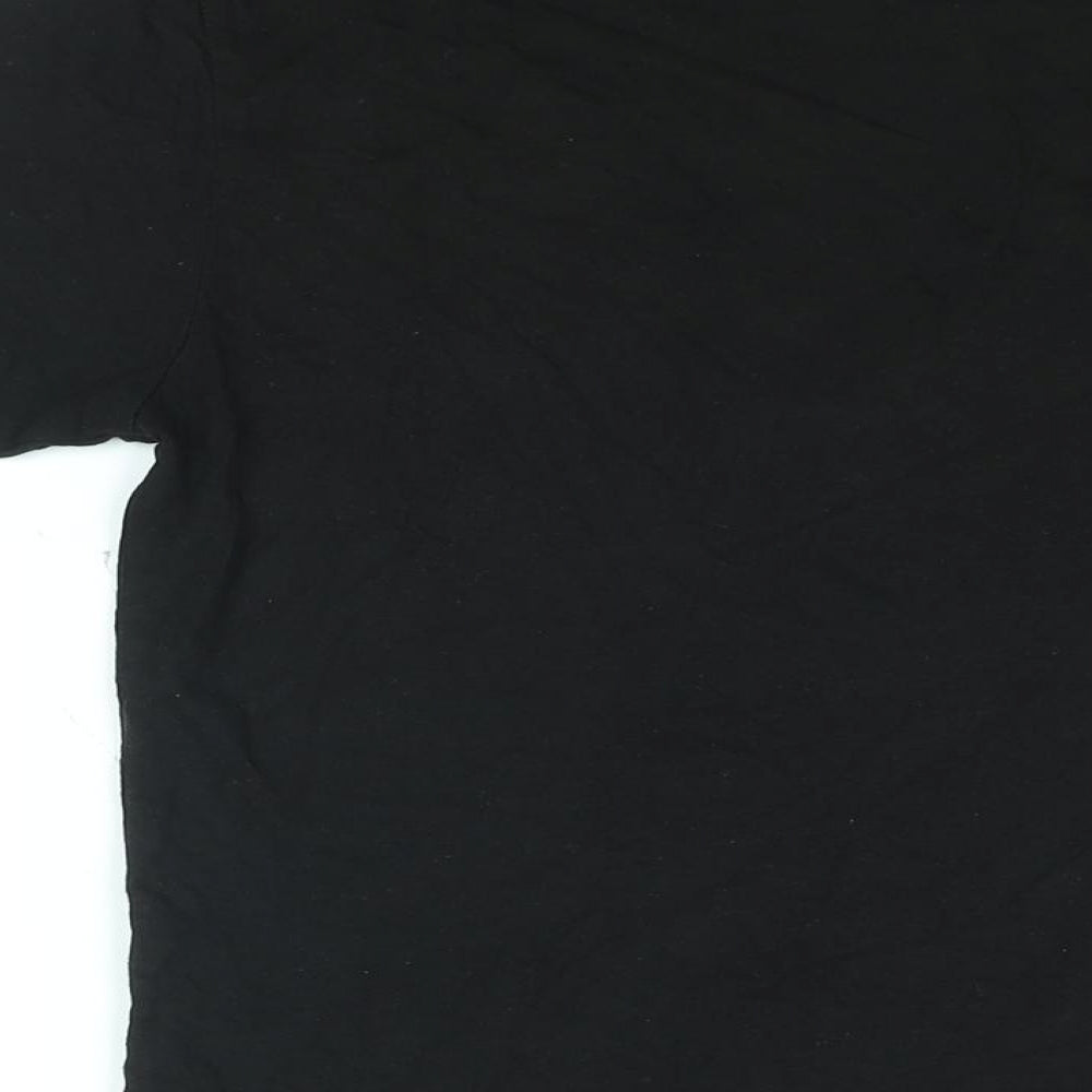 Bamboo Clothing Mens Black Cotton T-Shirt Size S Round Neck - Positive Outlook