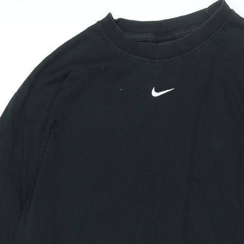 Nike Mens Black Cotton T-Shirt Size L Round Neck
