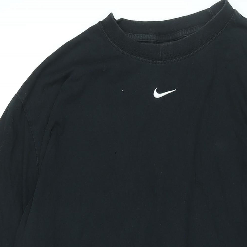 Nike Mens Black Cotton T-Shirt Size L Round Neck