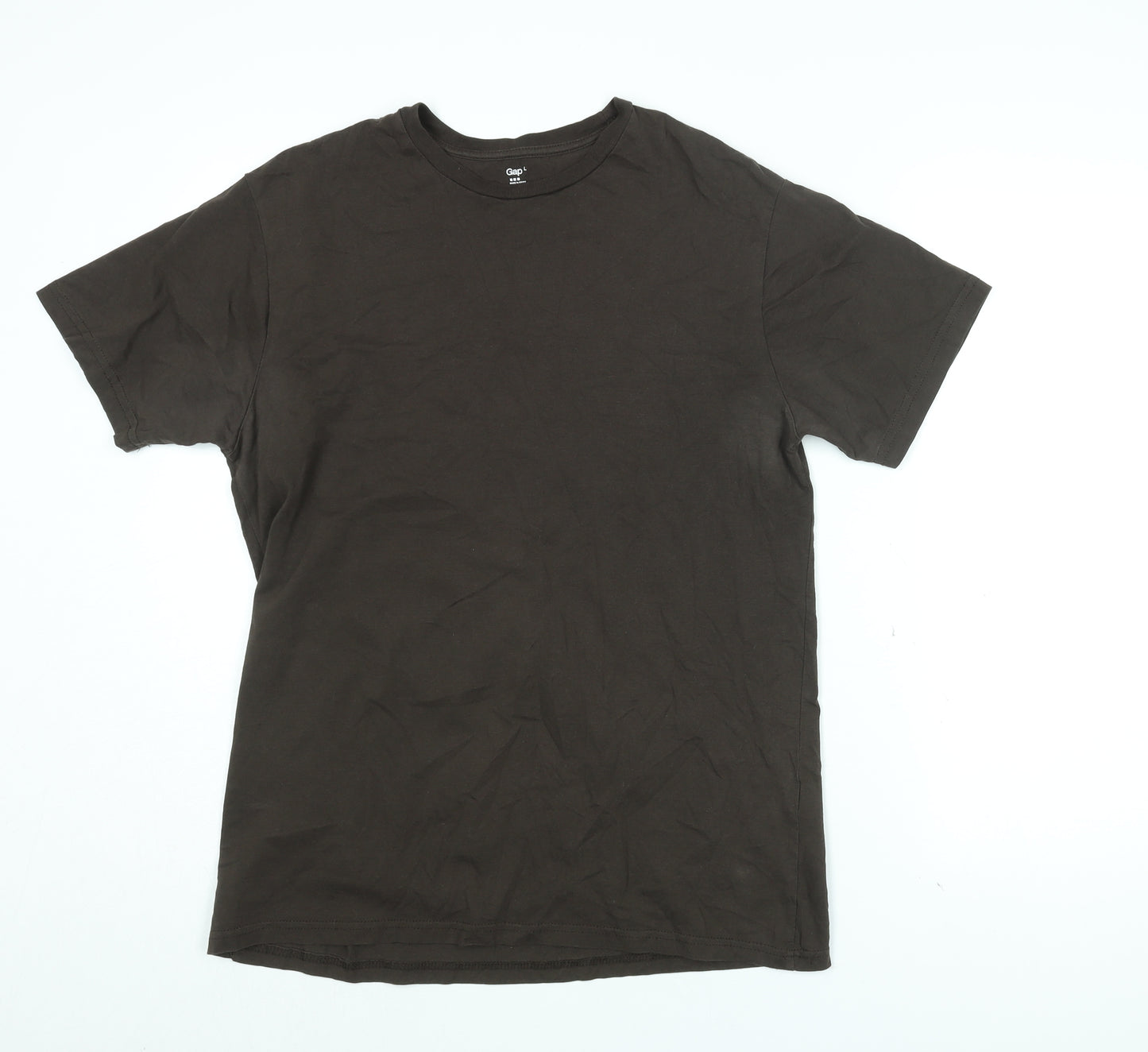 Gap Mens Brown Cotton T-Shirt Size L Round Neck