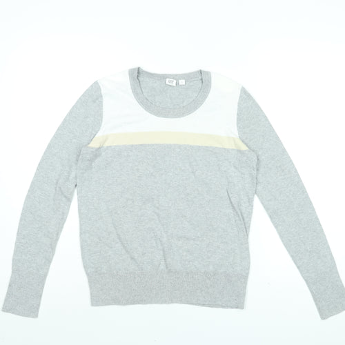 Gap Womens Grey Round Neck Cotton Pullover Jumper Size S