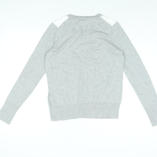 Gap Womens Grey Round Neck Cotton Pullover Jumper Size S