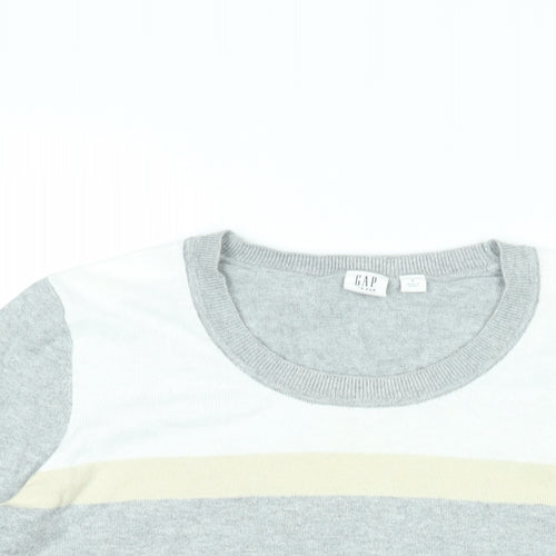 Gap Womens Grey Round Neck Cotton Pullover Jumper Size S