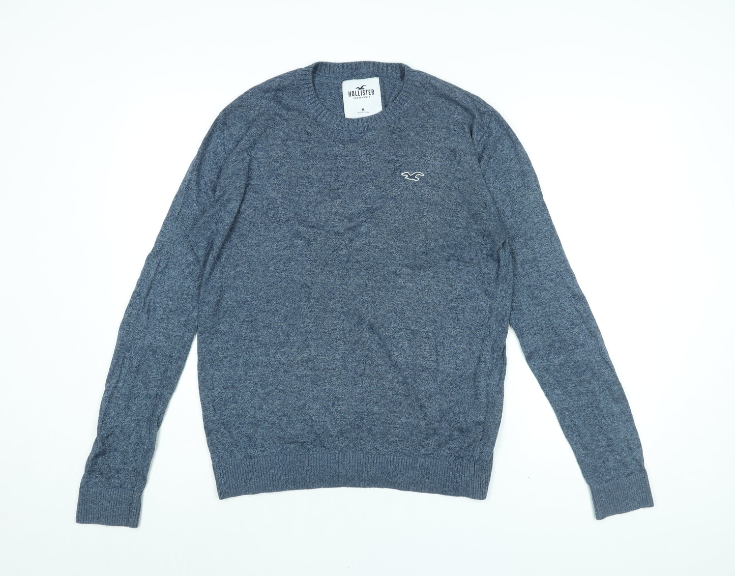 Hollister Mens Blue V-Neck Cotton Pullover Jumper Size M Long Sleeve