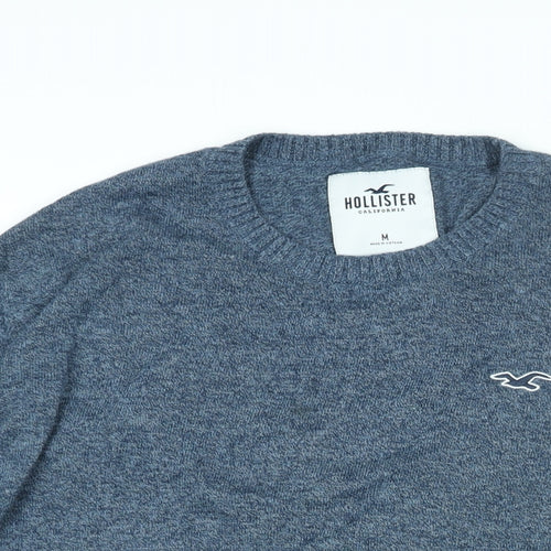 Hollister Mens Blue V-Neck Cotton Pullover Jumper Size M Long Sleeve