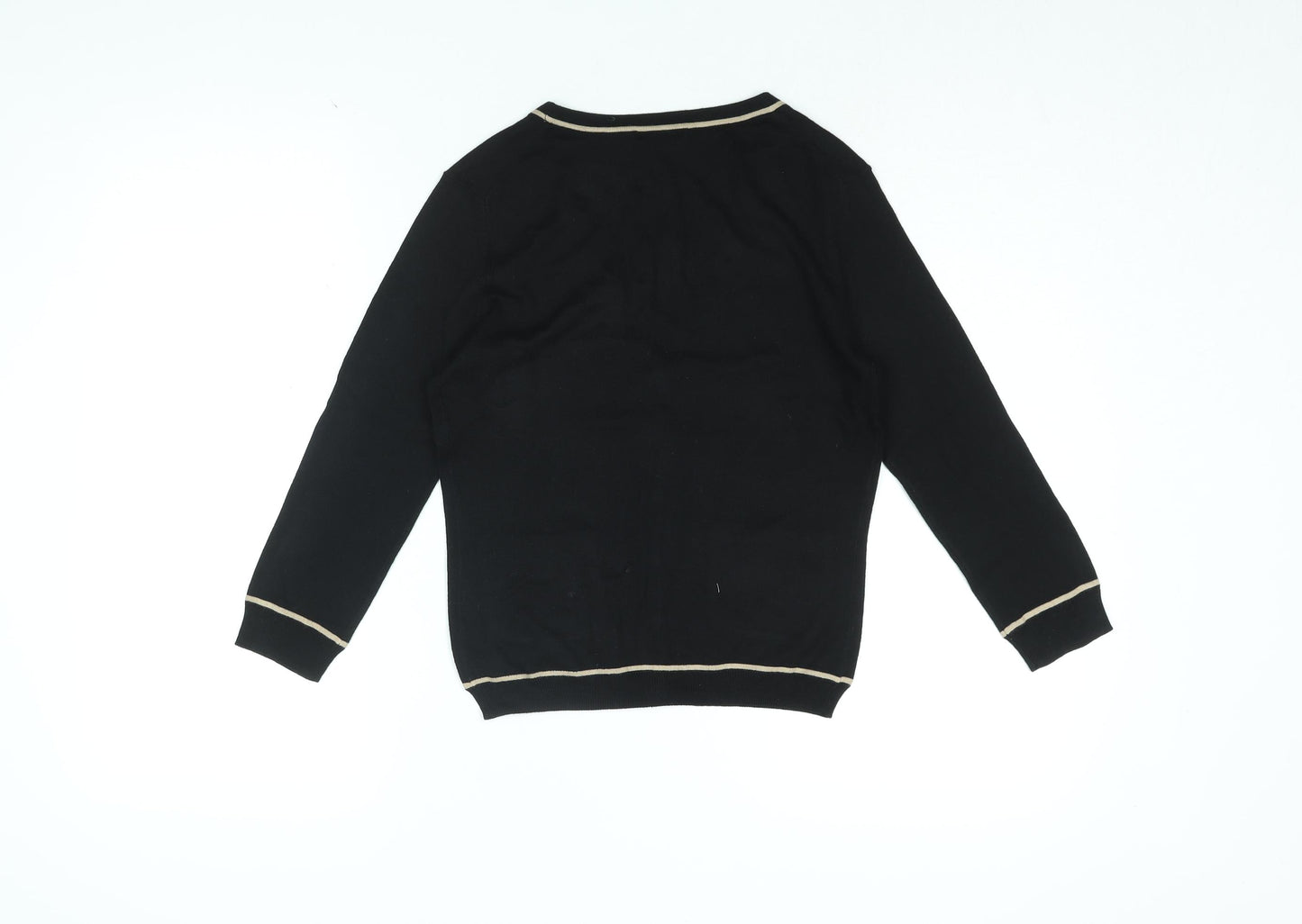 Hobbs Womens Black V-Neck Silk Cardigan Jumper Size 8