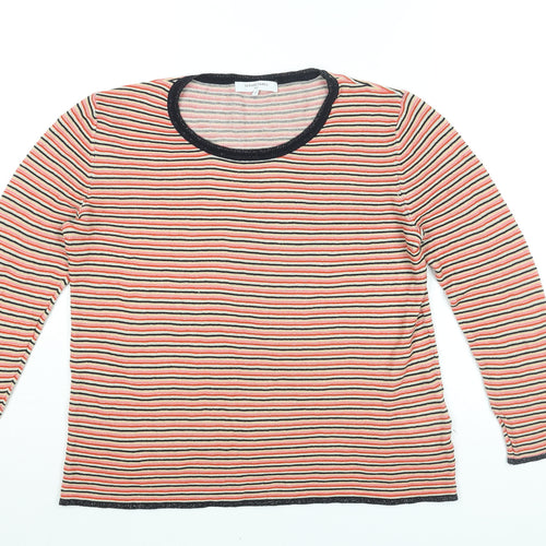 Gerard Darel Womens Multicoloured Striped Cotton Basic T-Shirt Size 12 Round Neck