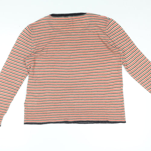 Gerard Darel Womens Multicoloured Striped Cotton Basic T-Shirt Size 12 Round Neck