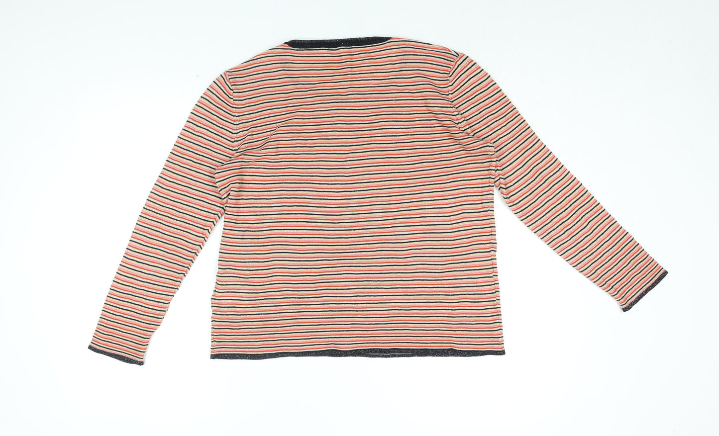 Gerard Darel Womens Multicoloured Striped Cotton Basic T-Shirt Size 12 Round Neck