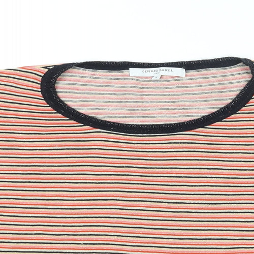 Gerard Darel Womens Multicoloured Striped Cotton Basic T-Shirt Size 12 Round Neck