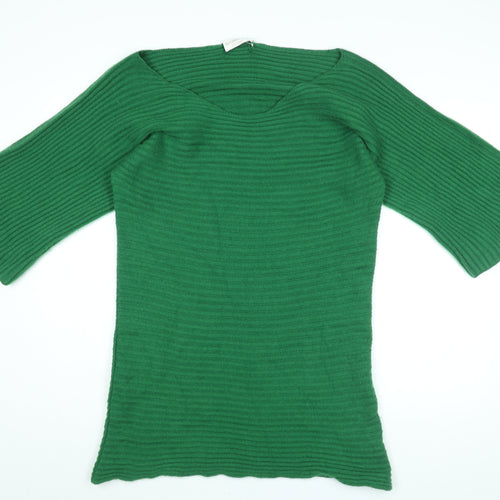 The Cashmere Centre Womens Green V-Neck Cashmere Pullover Jumper Size 2XL