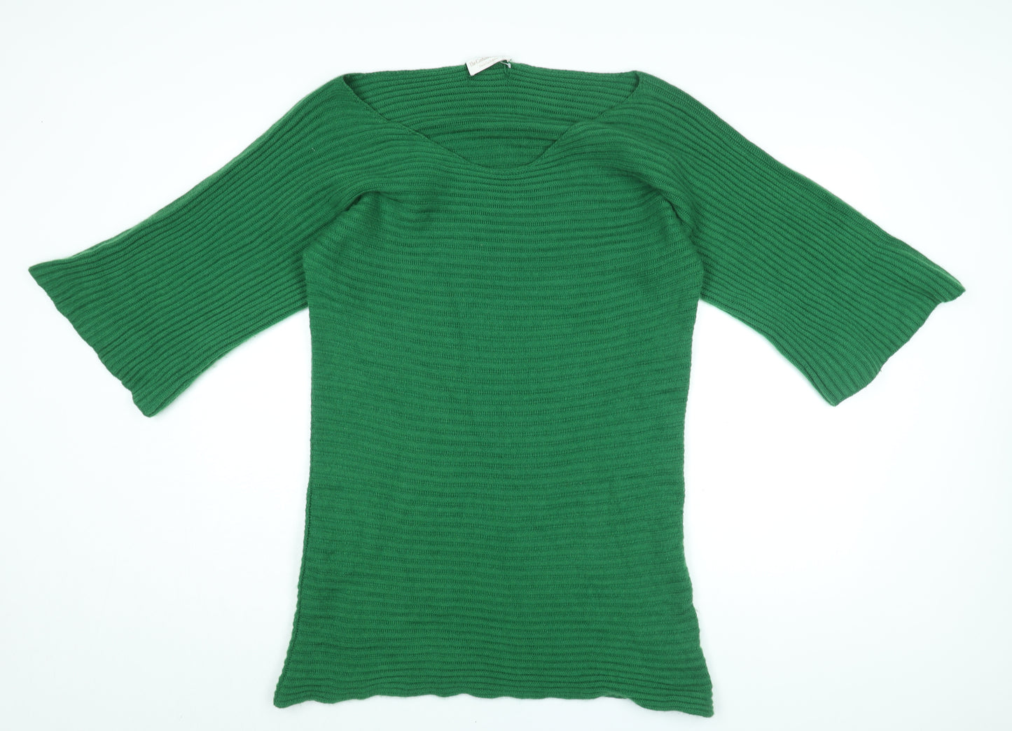 The Cashmere Centre Womens Green V-Neck Cashmere Pullover Jumper Size 2XL