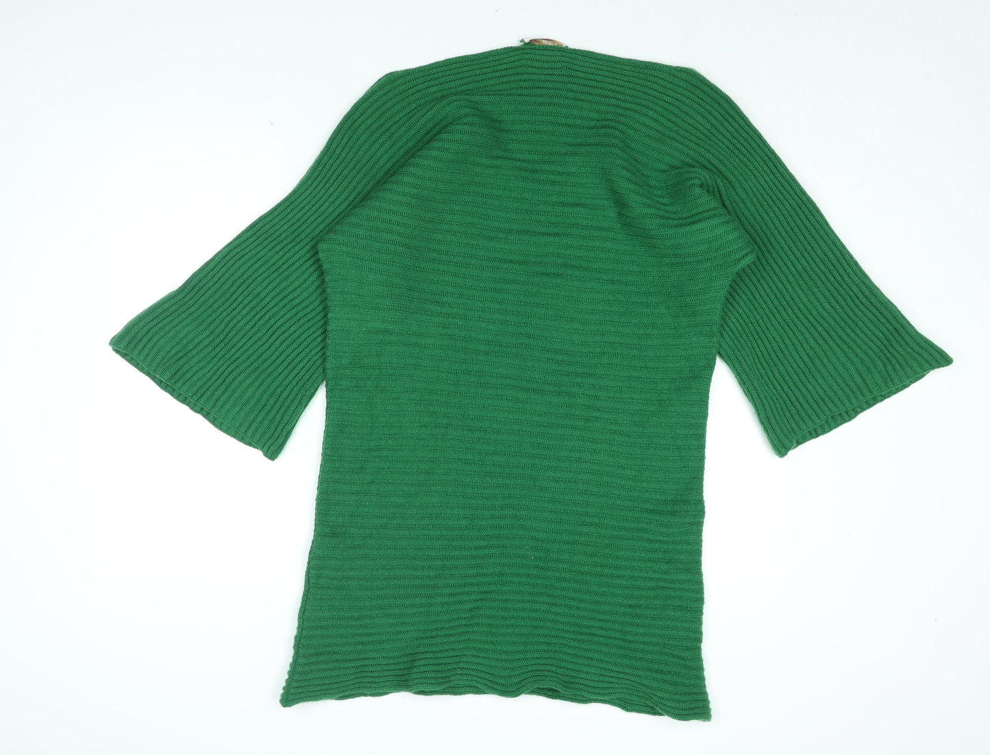 The Cashmere Centre Womens Green V-Neck Cashmere Pullover Jumper Size 2XL
