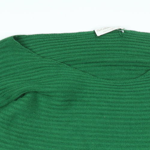 The Cashmere Centre Womens Green V-Neck Cashmere Pullover Jumper Size 2XL
