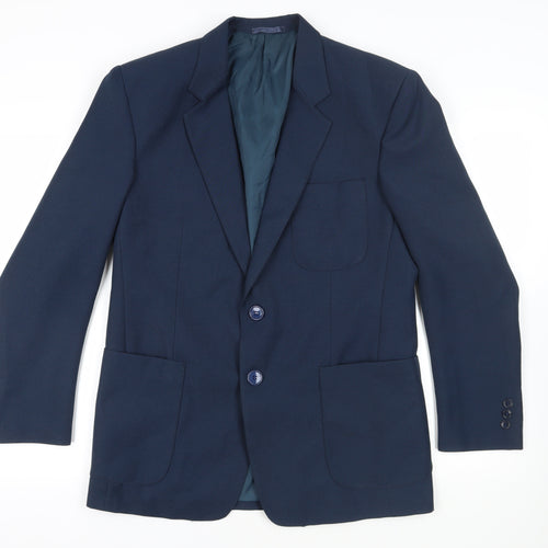 André Cori Mens Blue Polyester Jacket Blazer Size 42 Regular