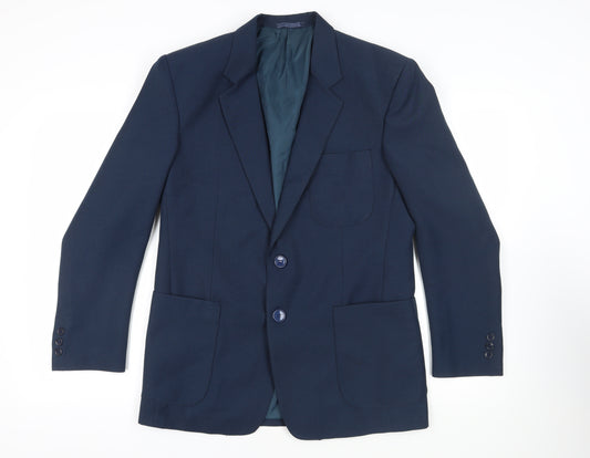 André Cori Mens Blue Polyester Jacket Blazer Size 42 Regular