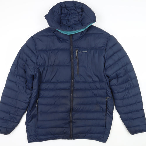 Craghoppers Mens Blue Quilted Jacket Size XL Zip - Logo Zipped Pockets