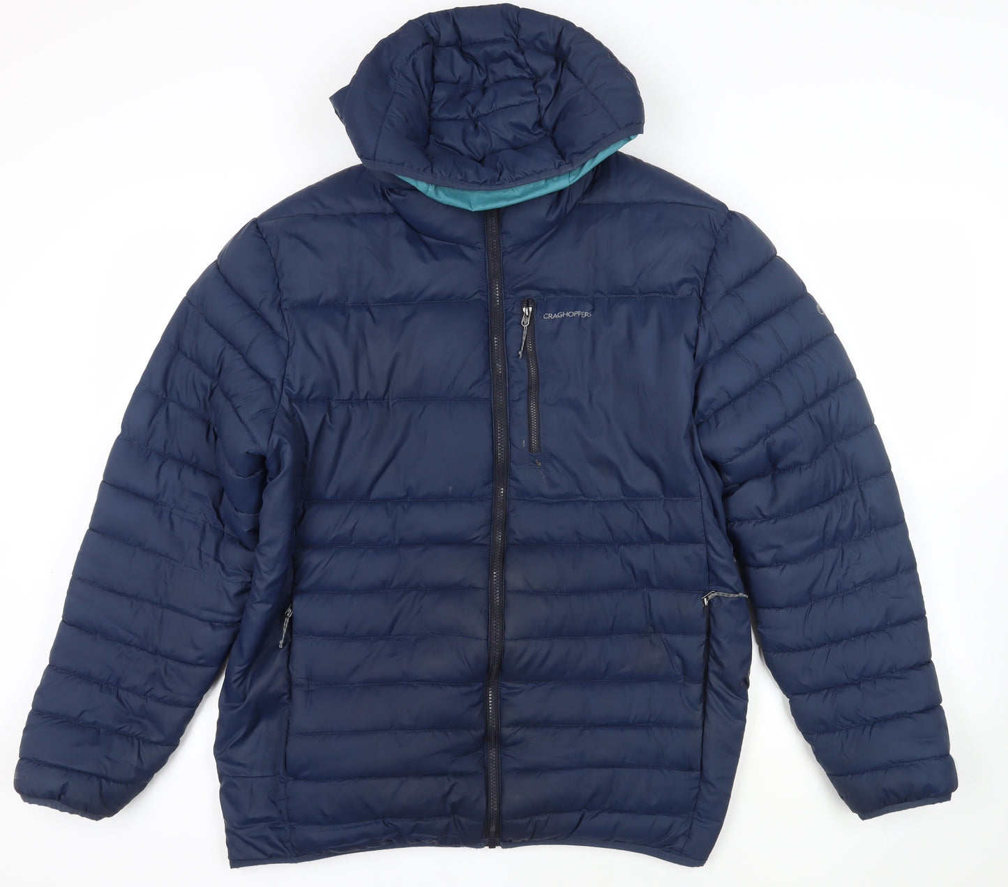 Craghoppers Mens Blue Quilted Jacket Size XL Zip - Logo Zipped Pockets