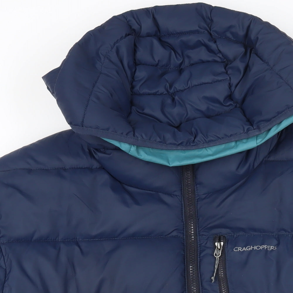 Craghoppers Mens Blue Quilted Jacket Size XL Zip - Logo Zipped Pockets