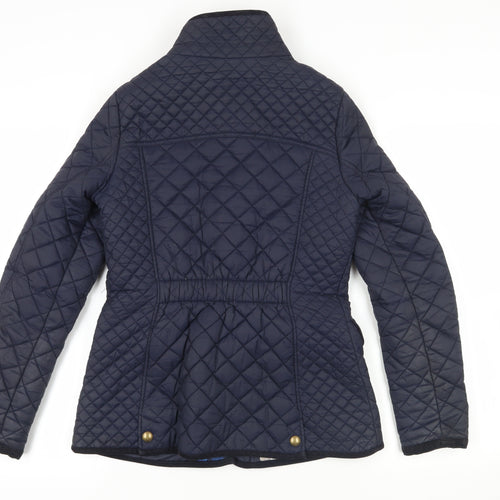 Joules Womens Blue Quilted Jacket Size 10 Zip - Zipped Pockets