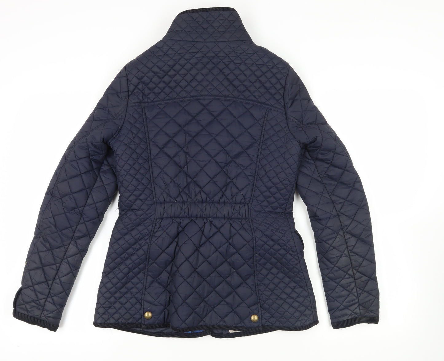 Joules Womens Blue Quilted Jacket Size 10 Zip - Zipped Pockets