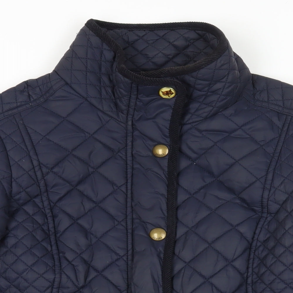 Joules Womens Blue Quilted Jacket Size 10 Zip - Zipped Pockets