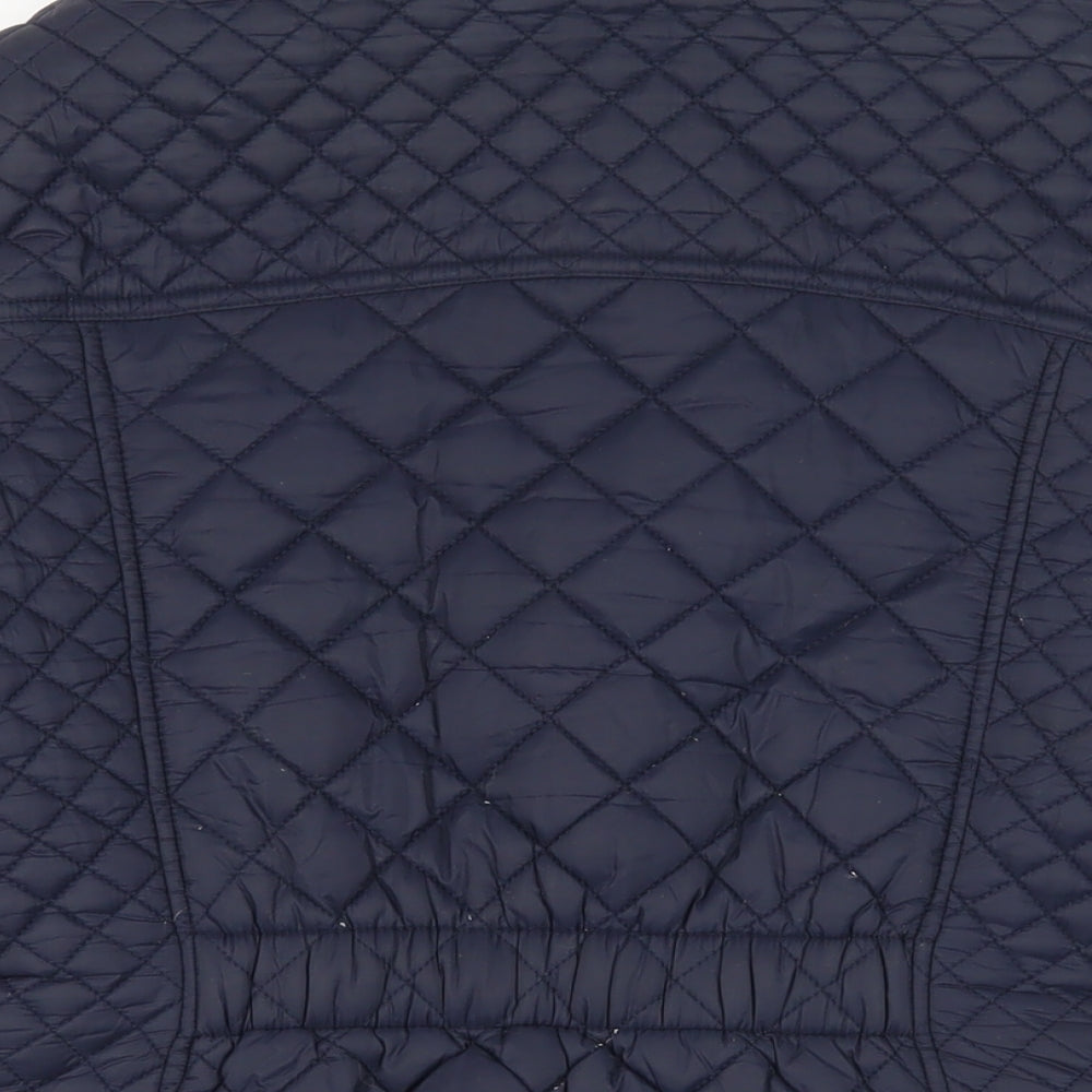 Joules Womens Blue Quilted Jacket Size 10 Zip - Zipped Pockets