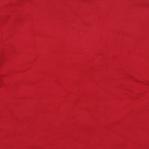DASH Womens Red Cotton Basic Blouse Size 12 V-Neck - Beaded Neckline
