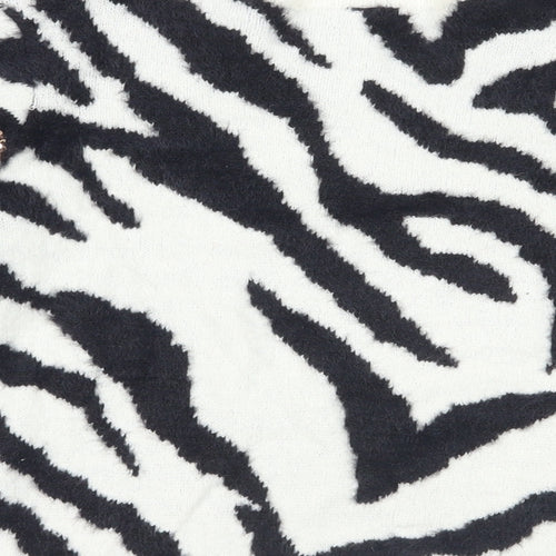 Sonder Girls Black Crew Neck Animal Print Nylon Pullover Jumper Size 10-11 Years Pullover - Zebra Print Sequins