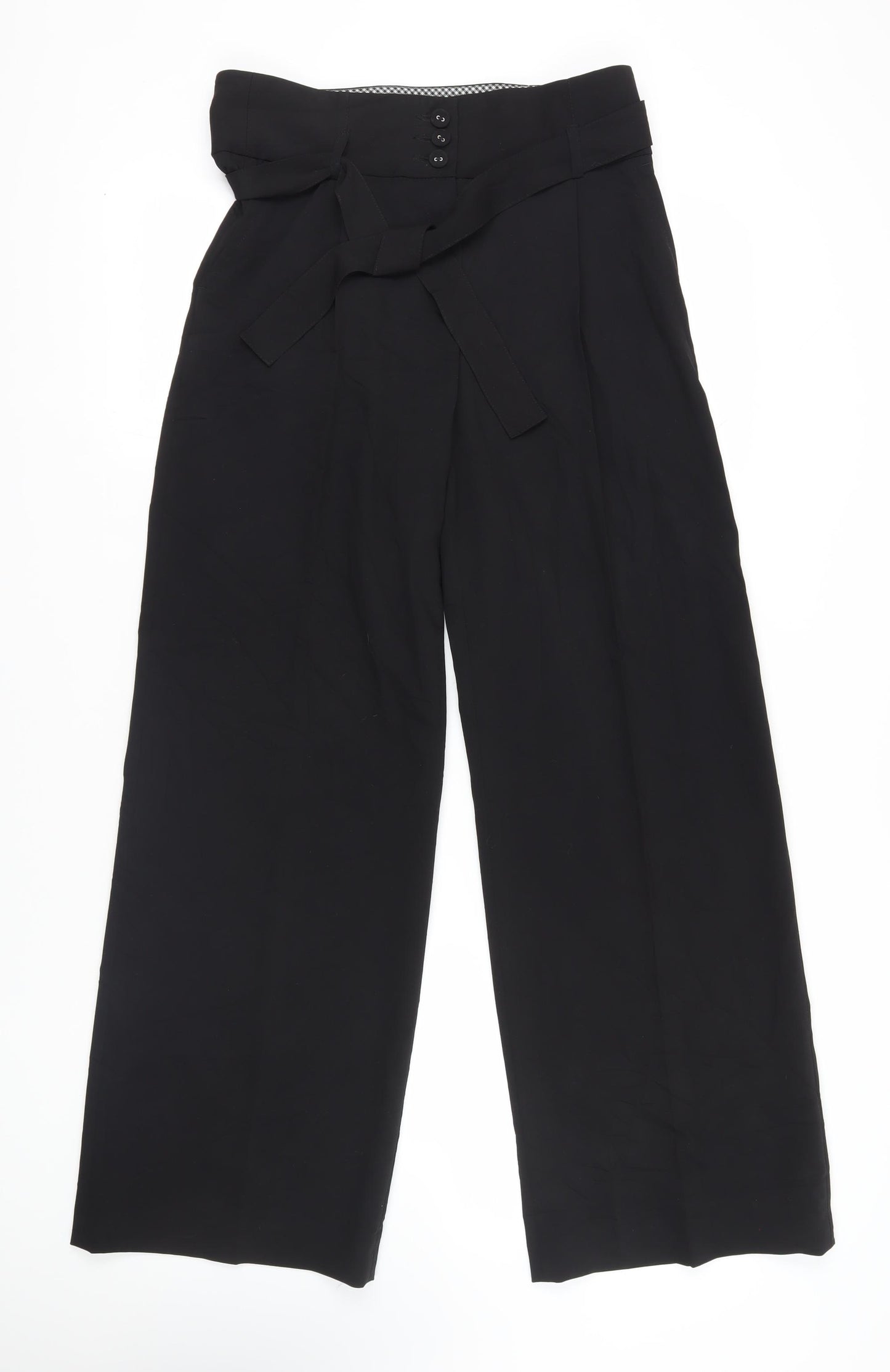 Edina Ronay Womens Black Polyester Dress Pants Trousers Size 12 L32 in Regular Zip - Belted