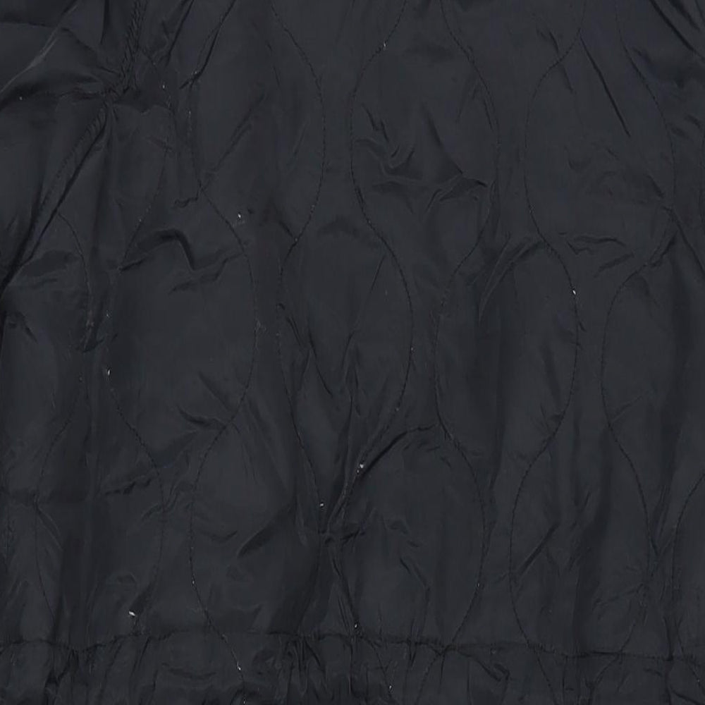 GOODMOVE Womens Black Quilted Coat Size 8 Zip - Hooded