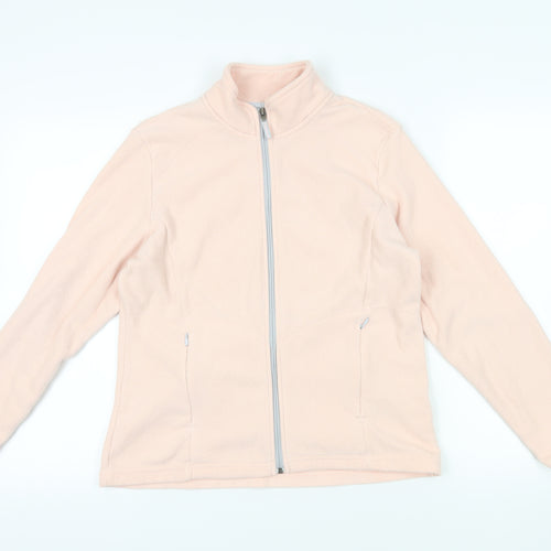 Marks and Spencer Womens Pink Jacket Size 14 Zip - Zipped Pockets