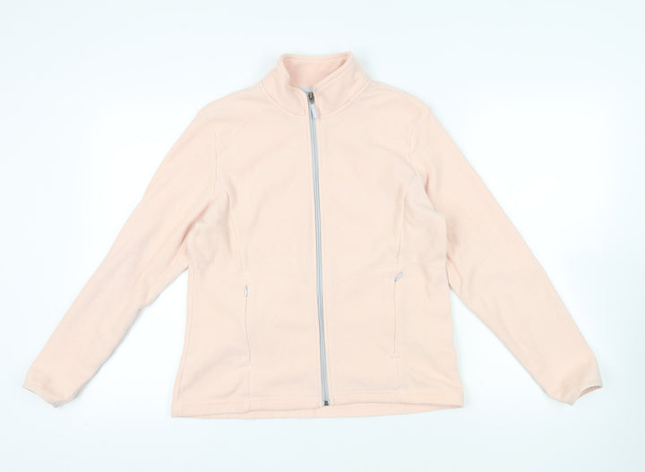 Marks and Spencer Womens Pink Jacket Size 14 Zip - Zipped Pockets