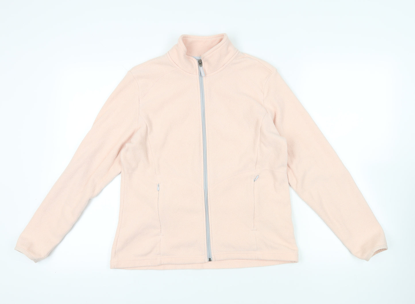 Marks and Spencer Womens Pink Jacket Size 14 Zip - Zipped Pockets