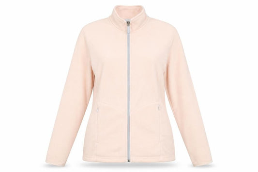 Front view of Marks & Spencer women’s pink jacket, size UK 14, zip - zipped pockets