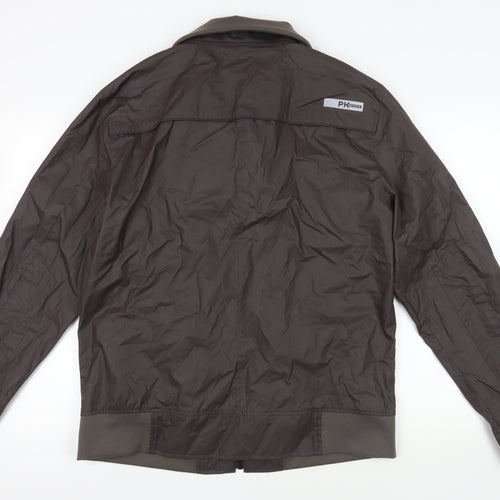PK Sports Mens Brown Jacket Size XL Zip - Logo Waterproof Technical