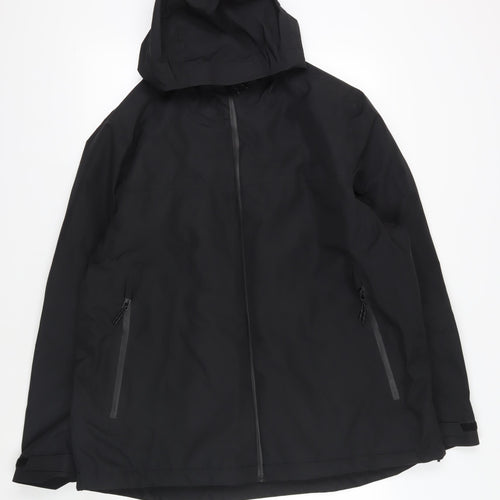 GOODMOVE Mens Black Jacket Size 3XL Zip - Hooded Waterproof Zipped Pockets Technical