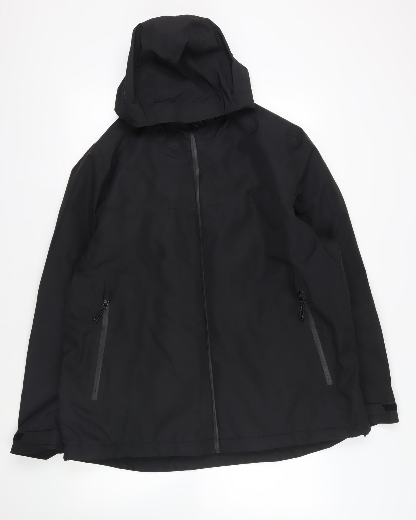 GOODMOVE Mens Black Jacket Size 3XL Zip - Hooded Waterproof Zipped Pockets Technical