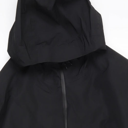 GOODMOVE Mens Black Jacket Size 3XL Zip - Hooded Waterproof Zipped Pockets Technical