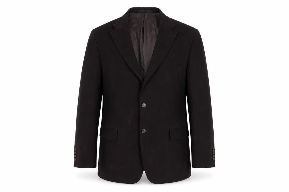 Front view of Marks & Spencer men’s purple polyester jacket blazer, size 46, regular