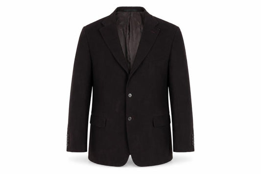 Front view of Marks & Spencer men’s purple polyester jacket blazer, size 46, regular